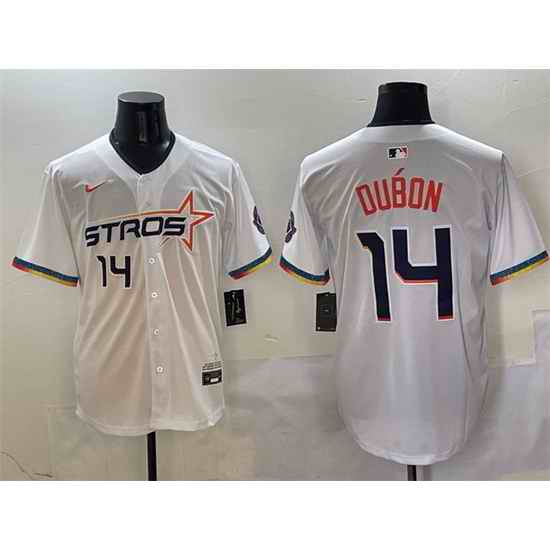 Men Houston Astros 14 Mauricio Dub F3n White 2025 City Connect Limited Stitched Baseball Jersey