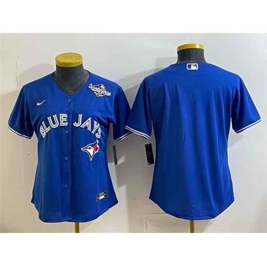 Women Toronto Blue Jays Blank Royal 2025 World Series Cool Base Stitched Baseball Jersey