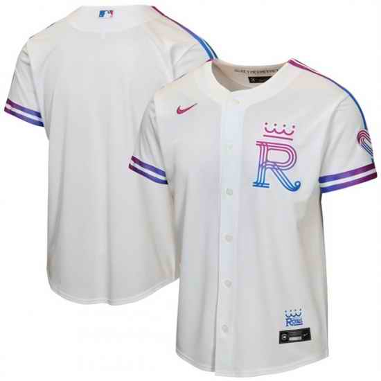 Youth Kansas City Royals Blank White 2026 City Connect Stadium Stitched Baseball Jersey