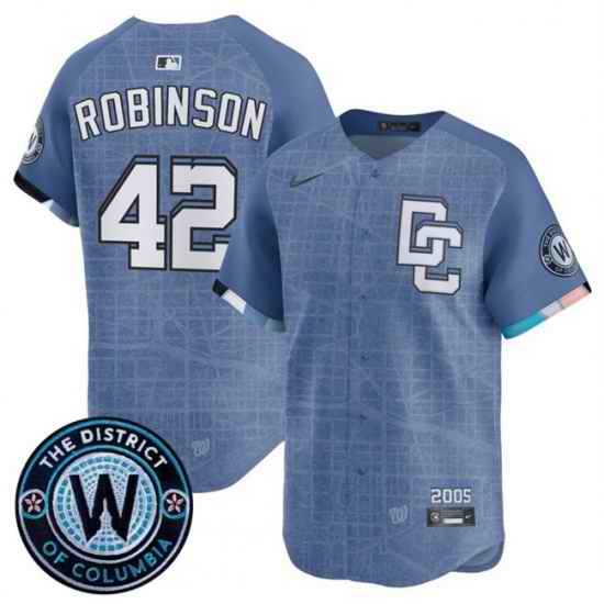 Men Washington Nationals 42 Jackie Robinson Blue 2025 City Connect Limited Stitched Baseball Jersey