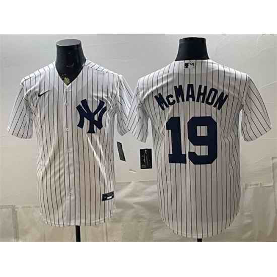 Men New York Yankees  19 Ryan McMahon White Home Cool Base Stitched Baseball Jersey
