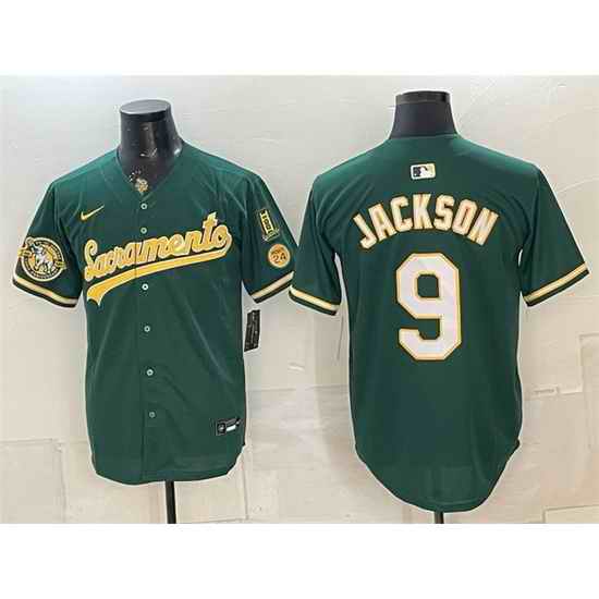 Men Oakland Athletics 9 Reggie Jackson 2026 Green Alternate Sacramento Celebrating 125 Years Vapor Limited Stitched Baseball Jersey