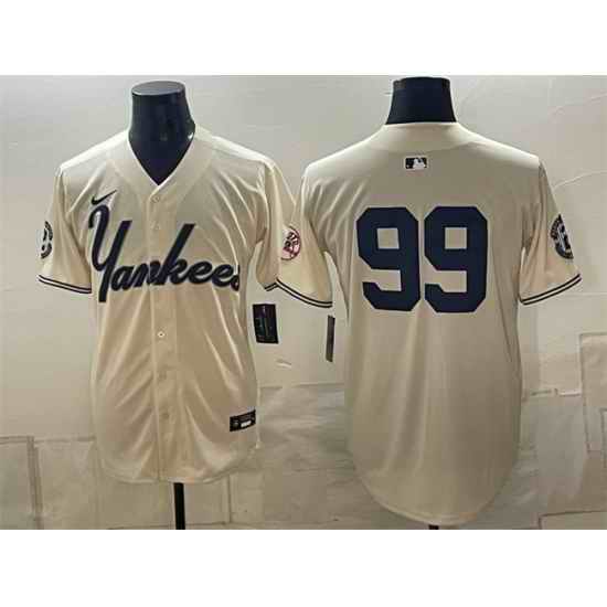 Men New York Yankees 99 Aaron Judge Cream Limited Stitched Baseball Jersey