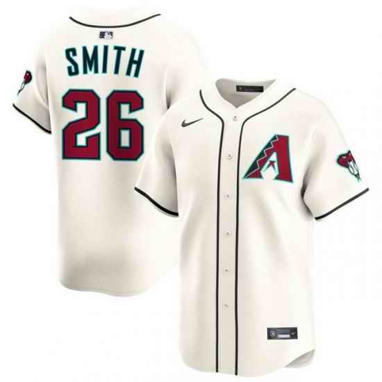Men Arizona Diamondbacks Nike Home Limited Jersey Cream Smith Pavin 26