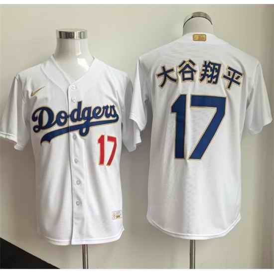 Men Los Angeles Dodgers  17 Shohei Ohtani White 2026 Gold Collection Stadium Stitched Baseball Jerseys