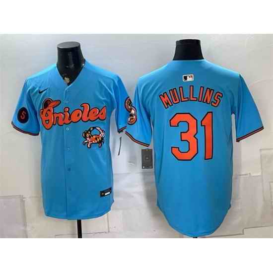 Men Baltimore Orioles  31 Cedric Mullins Blue With Patch Vapor Premier Limited Stitched Baseball Jersey