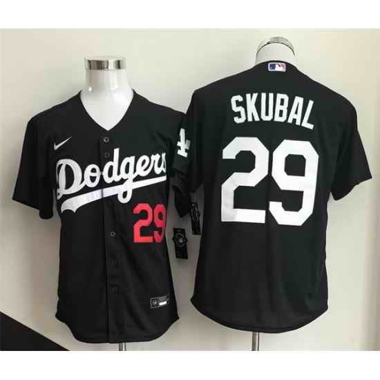 Men Los Angeles Dodgers  29 Tarik Skubal Black 2026 Cool Base Stitched Baseball Jersey
