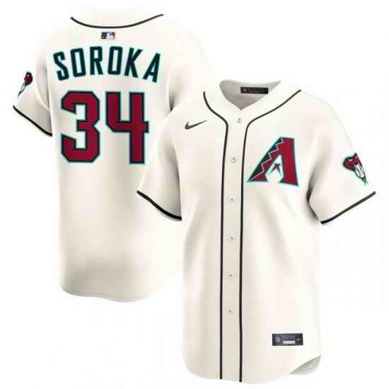 Men Arizona Diamondbacks Nike Home Limited Jersey Cream Soroka Michael 34