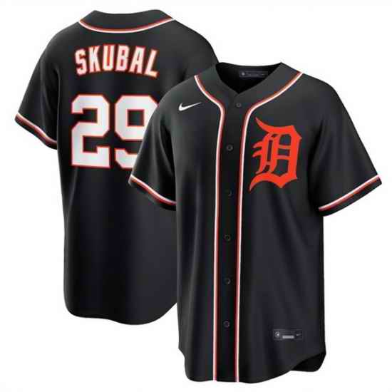 Men Detroit Tigers  29 Tarik Skubal 2026 Fashion Replica Black Out Stitched Baseball Jersey
