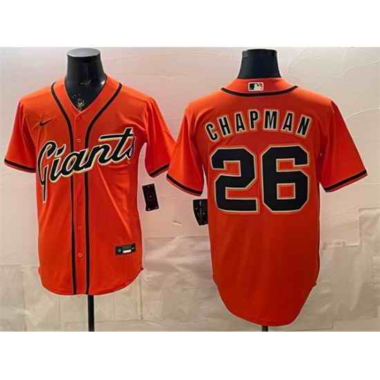 Men San Francisco Giants  26 Matt Chapman Orange Cool Base Stitched Baseball Jersey