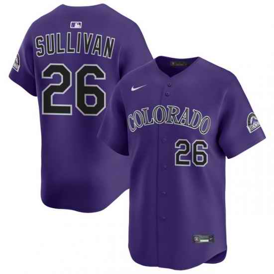Men Colorado Rockies Nike Purple Alternate Limited Jersey Sullivan Brett 26