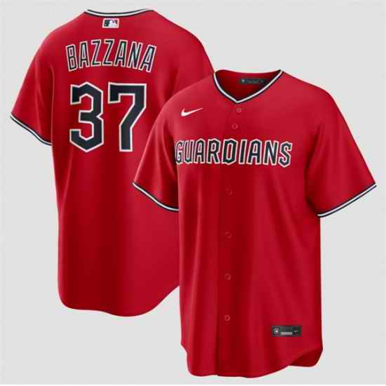 Men Cleveland Guardians  37 Travis Bazzana Red Alternate Limited Stitched Baseball Jersey