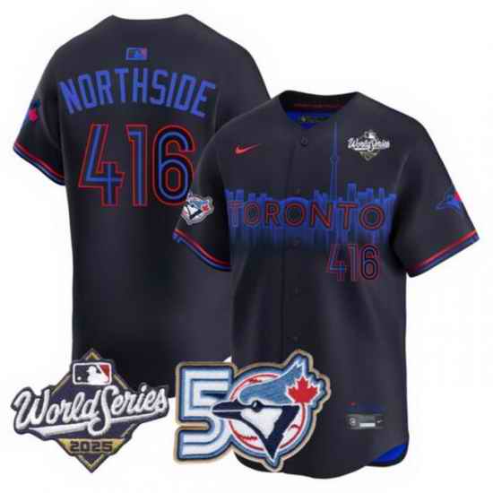 Men Women Youth Blue Jays 50th Patch 2025 World Series City Connect 416 Northside Stitched Jersey