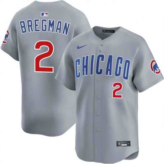 Men Chicago Cubs 2 Alex Bregman Grey 2026 Limited Stitched Baseball Jersey