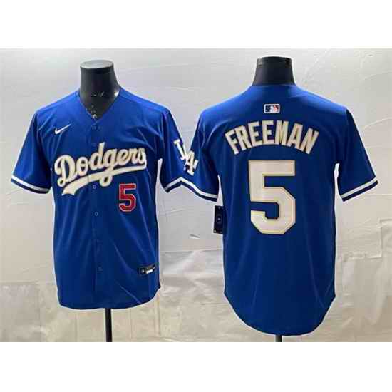 Men Los Angeles Dodgers 5 Freddie Freeman Royal Limited Stitched Baseball Jersey