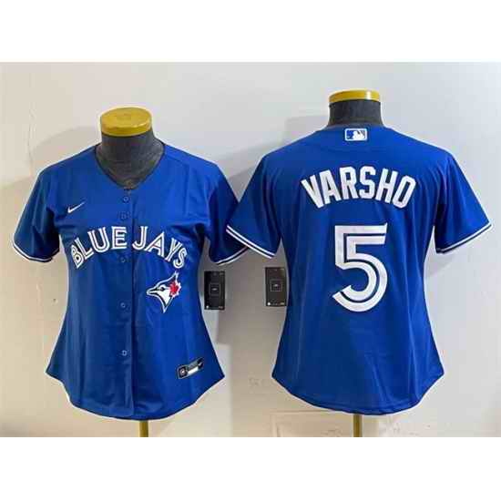 Youth Toronto Blue Jays  5 Daulton Varsho Royal Cool Base Stitched Baseball Jersey