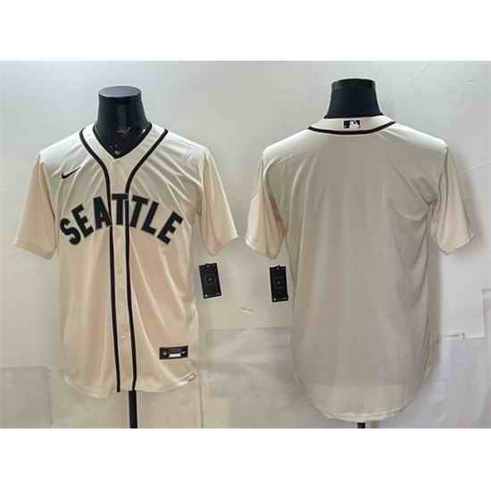 Men Seattle Mariners Blank Cream Alternate Stitched Baseball Jersey