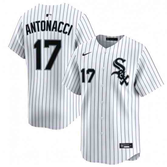 Men Chicago White Sox Sam Antonacci #17 Nike Whie Strips Home Limited Jersey