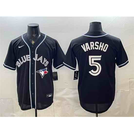 Men Toronto Blue Jays  5 Daulton Varsho 2026 Fashion Replica Black Out Stitched Baseball Jersey