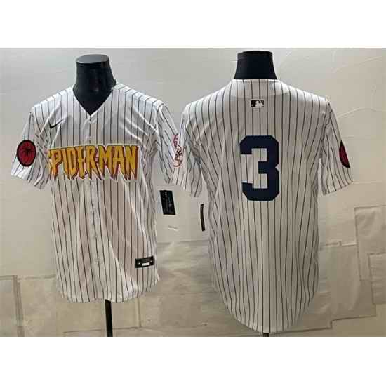Men New York Yankees X Spider Man 3 Babe Ruth White Limited Stitched Baseball Jersey
