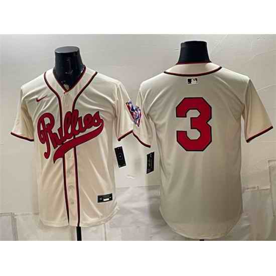 Men Philadelphia Phillies 3 Bryce Harper Cream 2026 Field of Dreams Stadium Stitched Baseball Jersey