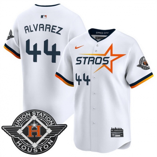 Men Houston Astros 44 Yordan Alvarez White 2025 City Connect Limited Stitched Baseball Jersey