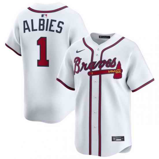 Men Atlanta Braves Nike Alternate Limited Jersey White Albies Ozzie 1