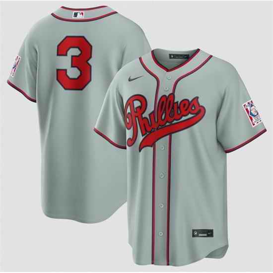 Men Philadelphia Phillies  3 Bryce Harper Gray 2026 Field of Dreams Stadium Stitched Baseball Jersey