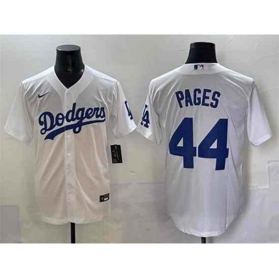 Men Los Angeles Dodgers 44 Andy Pages White Cool Base Stitched Baseball Jersey