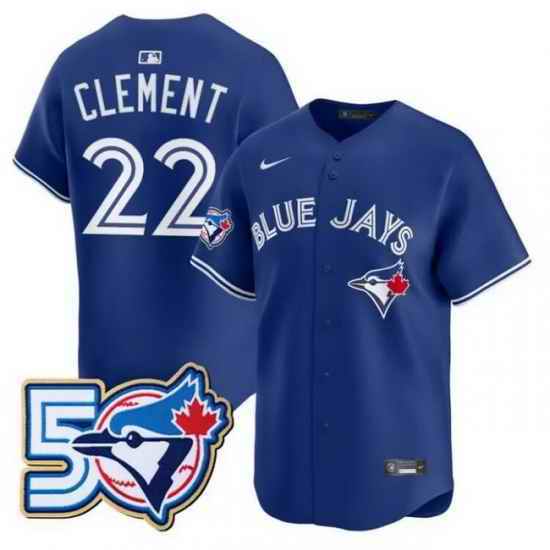 Men Toronto Blue Jays  27 Vladimir Guerrero Jr   Royal 50th Anniversary Alternate Limited Jersey