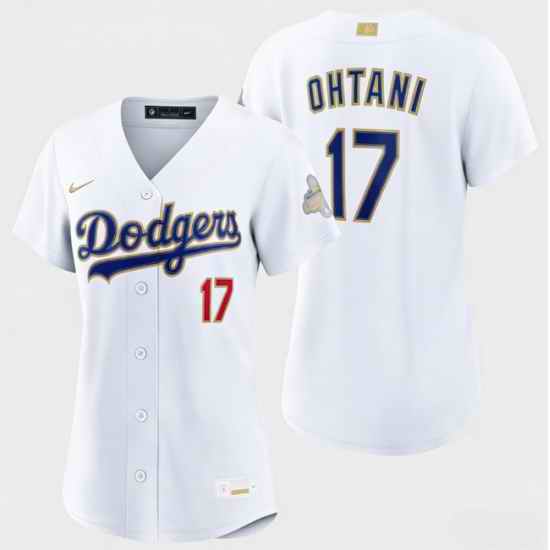Women Los Angeles Dodgers Shohei Ohtani Nike White 2026 Gold Collection Stadium Jersey