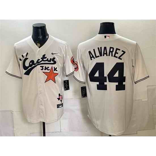 Men Houston Astros  44 Yordan Alvarez Cream Cactus Jack Vapor Premier Limited Stitched Baseball Jersey