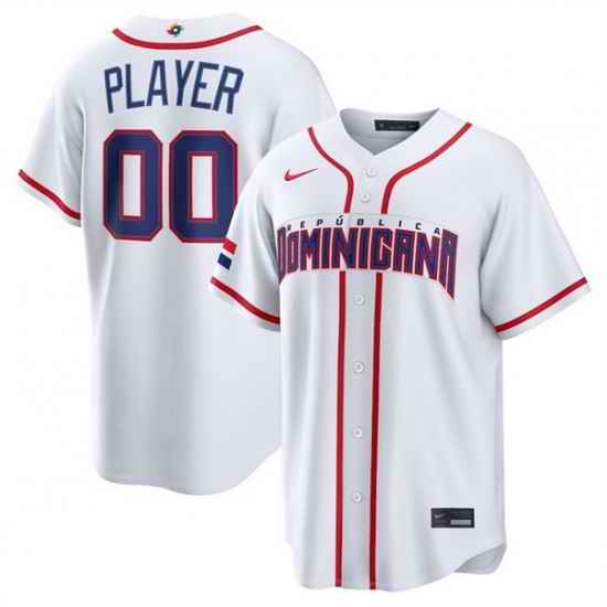 Men Dominican Republic Baseball Active Player Custom White 2026 World Baseball Classic Home Stadium Stitched Jersey