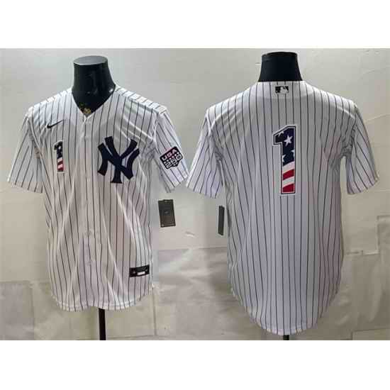 Men New York Yankees  1 Bobby Murcer White 2026 USA 250 Fourth of July Home Stadium Stitched Baseball Jersey
