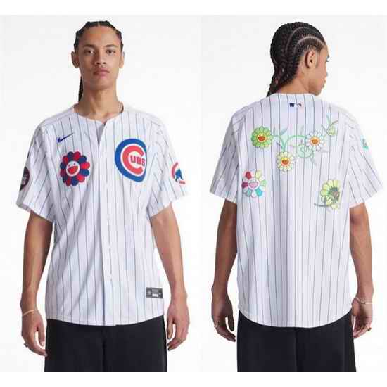 Men Chicago Cubs White Big Logo 2025 Tokyo Series Limited Stitched Baseball Jersey