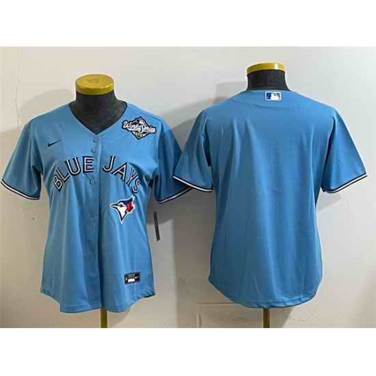 Women Toronto Blue Jays Blank Blue 2025 World Series Cool Base Stitched Baseball Jersey