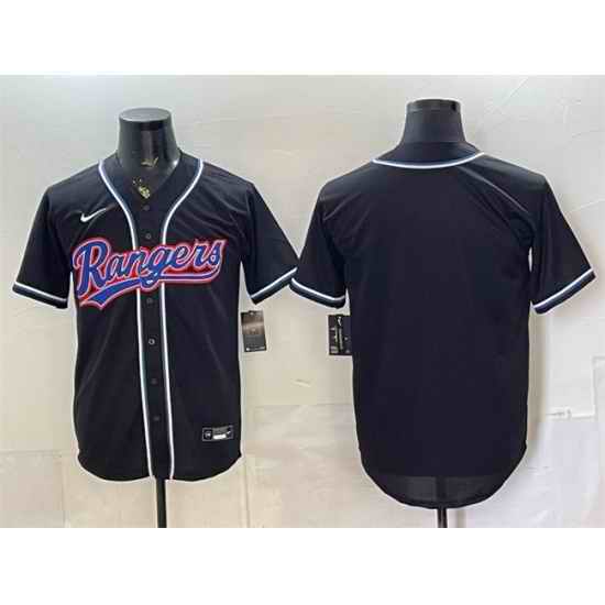 Men Texas Rangers Blank 2026 Fashion Replica Black Out Stitched Baseball Jersey