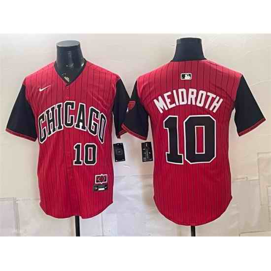 Men Chicago White Sox 10 Chase Meidroth Red Black 2025 City Connect Limited Stitched Baseball Jersey