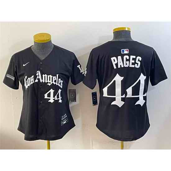 Youth Los Angeles Dodgers  44 Andy Pages Black LA Gothic Style Limited Stitched Baseball Jersey
