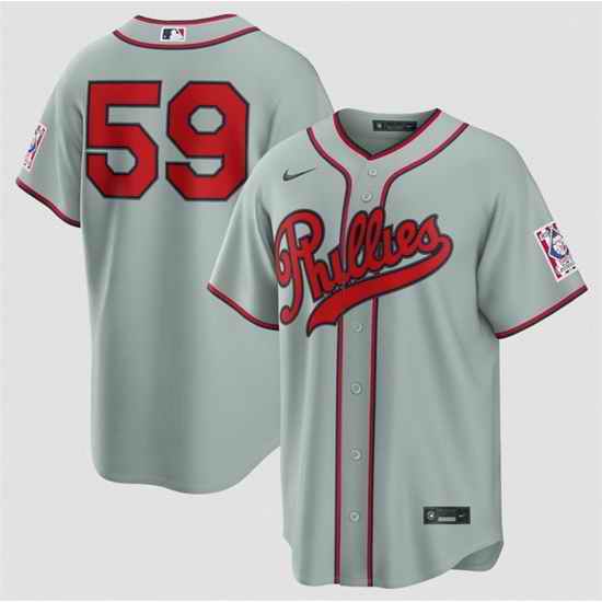 Men Philadelphia Phillies  59 Jhoan Duran Gray 2026 Field of Dreams Stadium Stitched Baseball Jersey