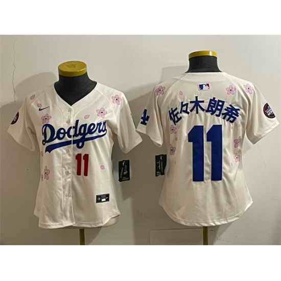Youth Los Angeles Dodgers 11  Roki Sasaki Cream 2025 Tokyo Series Limited Stitched Baseball Jersey