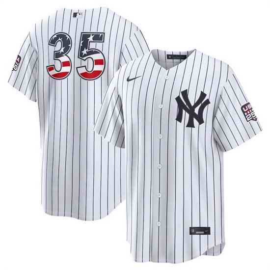 Men New York Yankees  35 Cody Bellinger White 2026 USA 250 Fourth of July Home Stadium Stitched Baseball Jersey