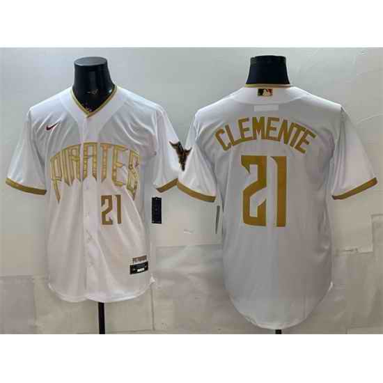 Men Pittsburgh Pirates  21 Roberto Clemente White 2026 City Connect Stadium Stitched Baseball Jersey
