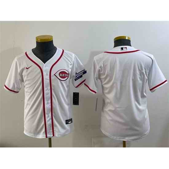 Youth Cincinnati Reds Blank White 2025 Speedway Classic Stitched Baseball Jersey