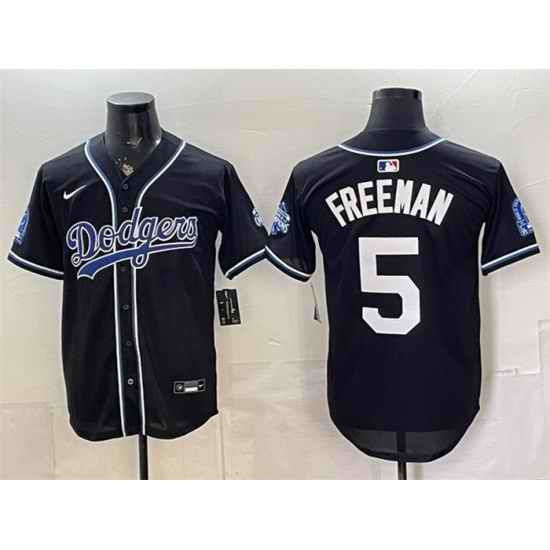 Men Los Angeles Dodgers  5 Freddie Freeman B2B Champs 2026 Black Out Style Vapor Limited Stitched Baseball Jersey
