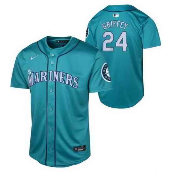 Youth Seattle Mariners  24 Ray Green Stitched MLB Cool Base Nike Jersey