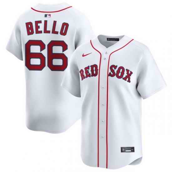 Men Boston Red Sox Nike Home Limited Jersey White Bello Brayan 66