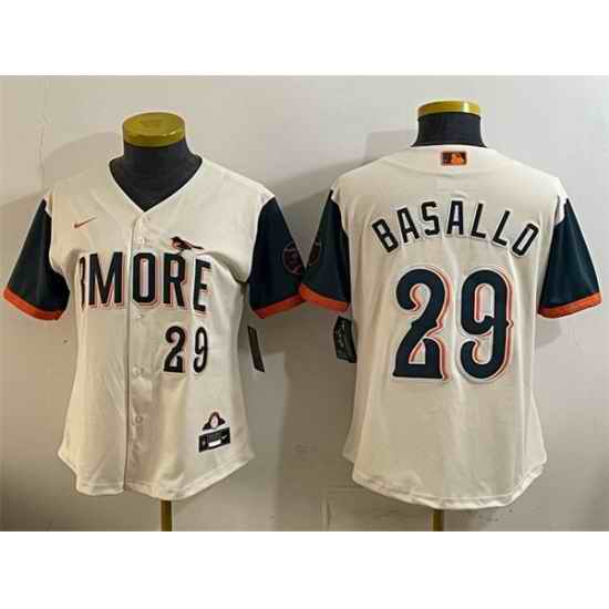 Women Baltimore Orioles  29 Samuel Basallo Natural 2026 City Connect Stadium Stitched Baseball Jersey