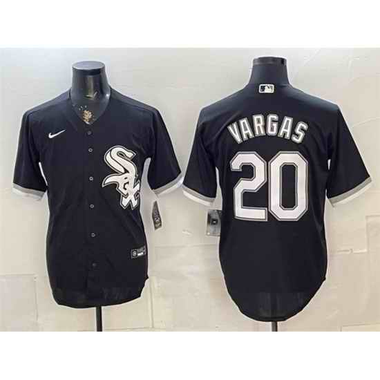 Men Chicago White Sox  20 Miguel Vargas Black Stitched Baseball Jersey