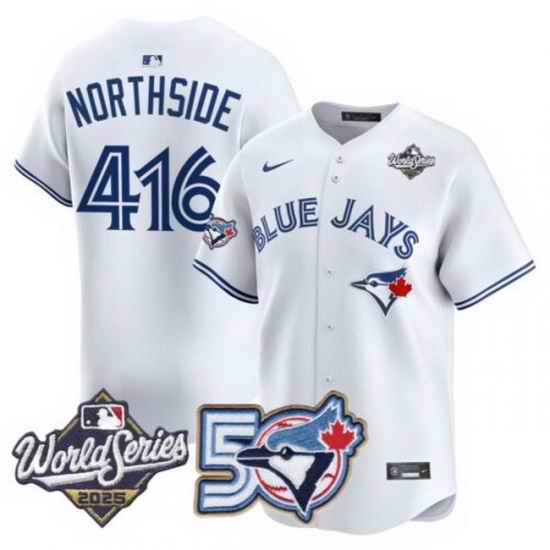 Men Women Youth Blue Jays 50th Patch 2025 World Series White 416 Northside Stitched Jersey